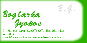 boglarka gyopos business card
